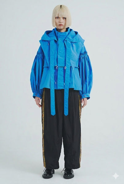 !Pre-Order!4WAY Pin tuck Nylon Short Mountain Jacket Blueライナーなし