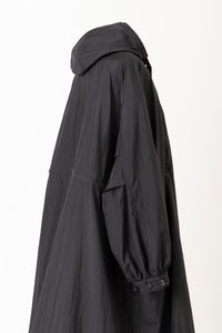 NYLON BLACK LONG MODS COAT