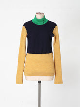 画像をギャラリービューアに読み込む, Slim fit knit Green×Yellow

