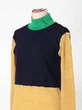 画像をギャラリービューアに読み込む, Slim fit knit Green×Yellow
