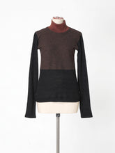 画像をギャラリービューアに読み込む, Slim fit knit Black×Brown
