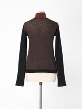 画像をギャラリービューアに読み込む, Slim fit knit Black×Brown
