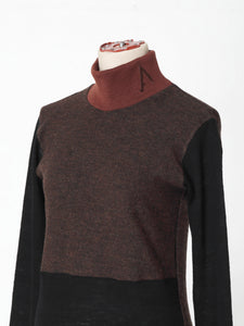 Slim fit knit Black×Brown