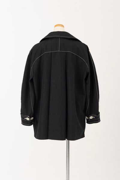 LINEN BLACK SHORT P COAT