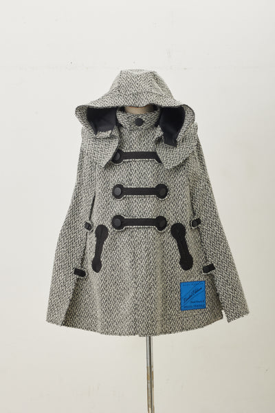 Poncho Gray Herringbone