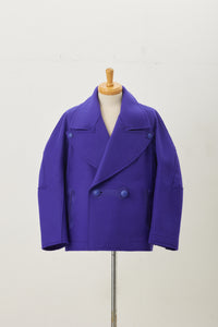 Wool Big collar Coat Purple