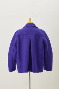 Wool Big collar Coat Purple