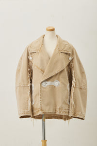 Denim Big Collar Jacket Beige Chemical