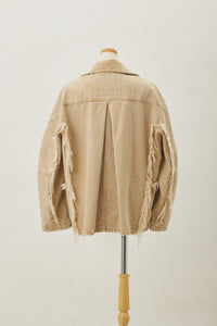 Denim Big Collar Jacket Beige Chemical