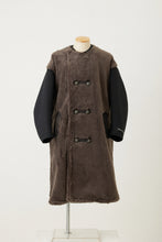 画像をギャラリービューアに読み込む, Far Collarless Long P coat　Gray×Black
