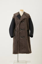 画像をギャラリービューアに読み込む, Far Collarless Long P coat　Gray×Black
