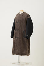 画像をギャラリービューアに読み込む, Far Collarless Long P coat　Gray×Black
