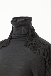 Fringe skin knit Black
