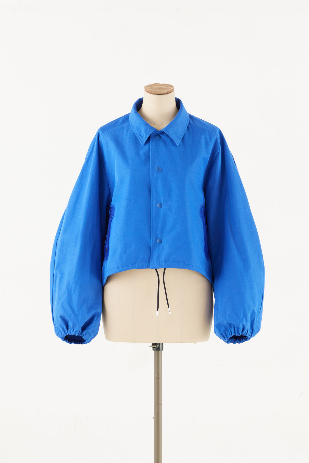 Linen Blue Short Coach Jacket