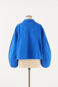Linen Blue Short Coach Jacket