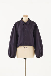 Linen Navy Short Coach Jacket