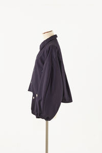 Linen Navy Short Coach Jacket