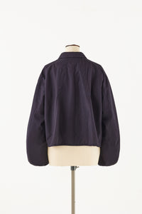 Linen Navy Short Coach Jacket