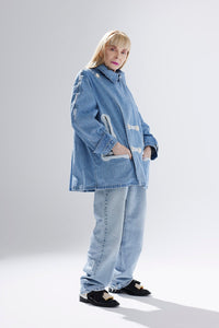 DENIM SHORT P COAT BLEACH